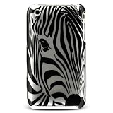 Premium Designer Hard Crystal Snap-on Case for Apple iPod Touch 2, 3, 3rd Generation 8GB, 32GB, 64GB – Cool Safari Silver Zebra Full Face Print