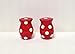 ACK Viva Collection Hand Painted Ceramic Refillable Red Polka Dot Salt & Pepper Set 3-1/2