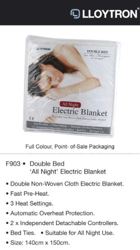 Lloytron Superior Double Bed All Night Electric Blanket