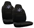 Skull & Crossbones Grey Gem Crystals Studded Rhinestone Car Truck SUV Bucket Seat Covers - Pair