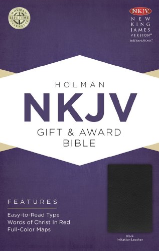 nkjv gift  award bible black imitation leather