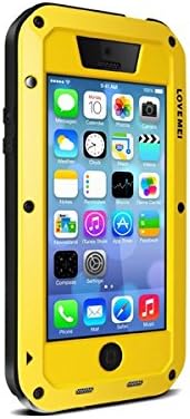Love Mei Shockproof Waterproof Dust/Dirt/Snow Proof Aluminum Metal Gorilla Glass Heavy Duty Protection Case Cover for Apple iPhone 5C Yellow