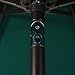 AMT 9 FT Market Patio Umbrella, Tilt and Crank, 100% Polyester, 8 Steel Ribs, Dark Green