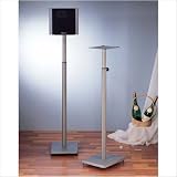 BLE Adjustable Surround Sound Speaker Stands in Grey Silver