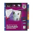 AVERY-DENNISON Worksaver Big Tab Plastic Dividers, Two Slash Pockets, Eight-Tab, Assorted