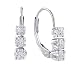 Jewelry : 14K White Gold 1/2 ct 3 Stones Diamond Earrings