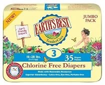 Earth's Best TenderCare Chlorine Free Diapers, Size 3,  16-28 Pounds, (Case of 140)