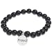 Sterling Silver Protect Animals Black Onyx Beaded Stretch Bracelet
