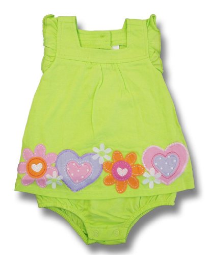First Impressions Infant Girls Lime Green Flower and Heart Sunsuit, 0-3 Months price First Impressions Infant Girls Lime Green Flower and Heart Sunsuit, 0-3 Months price