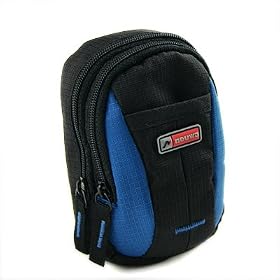 IK009 Black & blue polyester nylon case pouch skin bag for Canon powershot A800 A3300IS A3200IS A1200