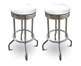 2 24" Glitter White Vinyl Specialty / Custom Barstools Set
