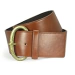 Ladies Contour Strap Single Stitching Edge Plain Leather Belt