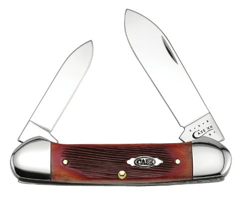 Case Knives 6595 Canoe Pocket Knife with Red Barnboard Bone Handles Case Knives 6595 Canoe Pocket Knife with Red Barnboard Bone Handles