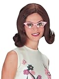 Side Flip Deluxe 1950 Wig Brown Wig Medium Length Costume Wig
