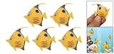 Set of 5 Aquarium Plastic Floating Fish Ornament Yellow image