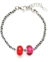 Novobeads Fire and Heather Sterling Silver Charm Bead Bracelet - Made in USA w imported materials - Fits all major bead bracelets