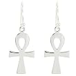 Valentine Day Sterling Silver Egyptian Ankh Dangle Drop Wire Earrings