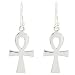 Sterling Silver Earrings Egyptian Ankh Dangle Drop Wire Earrings - Ideal Gift For Mother, For Her, Birthday, Anniversary, Bridal, Wedding, Engagement