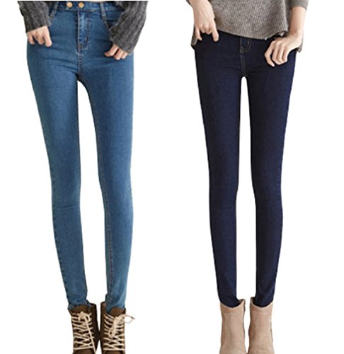 【ARINCO】 美シルエット レディース デニム パンツ スキニー スリム カジュアル ブルー ネイビー 選べる 6サイズ 25 ～ 30