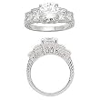 5 Stone CZ Solitaire With 8mm CZ 5 Stone CZ Solitaire With 8mm CZ