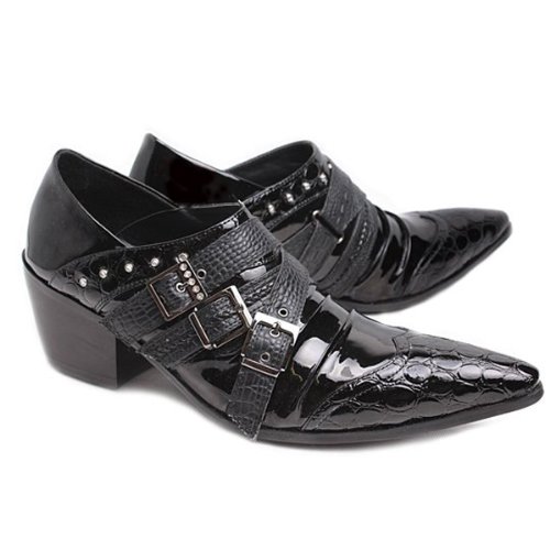 endevice Enamel Embossed Feel Wing tip Slit on Dress Shoes A269 31