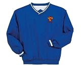 Custom embroidered Super Dad design on nylon windshirt