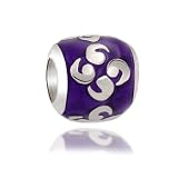 Bling Jewelry 925 Sterling Silver Purple Enamel Celtic Swirls Zen Bead Fits Pandora