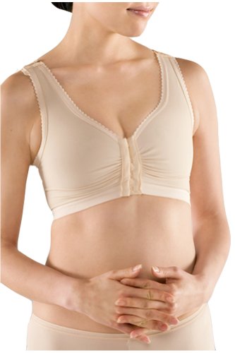 Marena Surgical Bra with 1" Elastic (F5 Certified Compression Garment) (M, Beige)