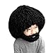 Creazy Beard Wig Hats Handmade Knit Warm Winter Caps Men Women Kid (Black)