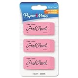 PaperMate Pink Pearl Premium Medium Rubber Eraser, 3-Count (70502PP)