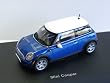 1/43 Scale Autoart 2006 Mini Cooper Lightning Blue Metallic / White Roof