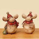 Image of Witzige Deko Elch mit Schal &amp; Geschenk Weihnachten Set
