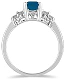 Sapphire and Diamond Ring 14K White Gold 410O5ugCK5L. SL160 Sapphire and Diamond Ring 14K White Gold