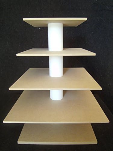 4 Tier Square Custom Made Unfinished Cupcake Stand. Holds up to 68 Cupcakes. Great For Do It Your Selfers.