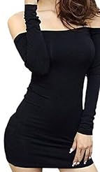 Strapless Long Sleeves Off the Shoulder Stretchy Cotton Party Dress/Tunic 