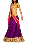 Purple Raw Silk Lehenga with Pink Chiffon