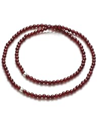 Honeystore Girls AA Garnet Silver Beaded Stretch Barelet Color Burgundy Silver