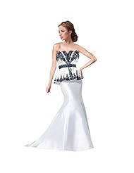 Sexy Strapless Sleeveless Crystal Backless Lace Mermaid Evening Dress/Homecoming Dress/Prom Dress/Party Dress 