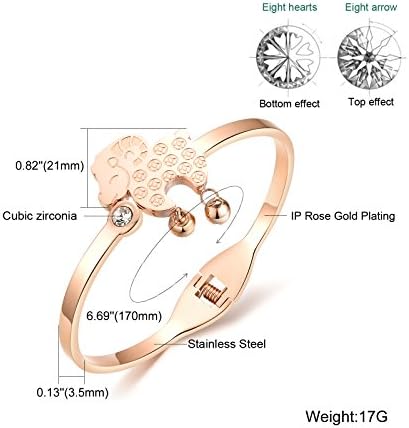 Qinggiveme Lamb Titanium Steel Rose gold plated or Natural Color Bracelet Women Hand Ring Bells Lucky