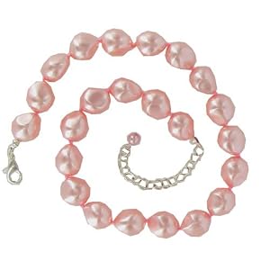 Pink Glass Pearl Necklace Fashion Jewelry