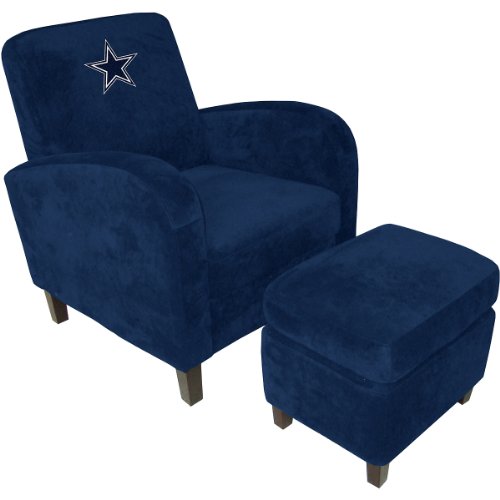 Baseline Dallas Cowboys Den Chair With Ottoman