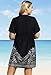 swimsuitsforall Women's Plus Size Black Boho Silver Foil Kimono Dress