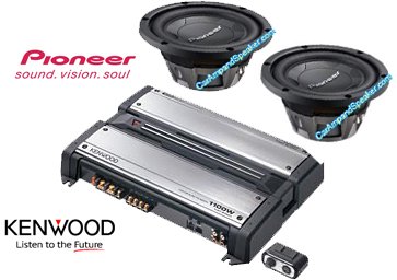 2 PIONEER TS-W256DVC  KENWOOD KAC-8152D PACKAGE DEAL