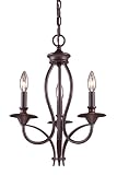 Landmark 61031-3 Medford 3-Light Chandelier, 19-Inch, Oiled Bronze