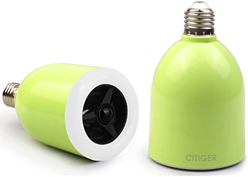 Citiger(TM) Wireless Bluetooth Speaker Bulb, Standard E27 Lamp Base, Stereo Surround music playing, Dimmable, Color Changing with 18 Colors, APP Remote Control, 3 Mood Type Mode, Timing Lights, Sleep Timer, Compatible with Andriod and IOS (Green)