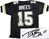 Drew Brees Autographed/Hand Signed Purdue Boilermakers Black Custom Jersey- Brees Hologram