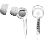 Coby CVE91WHT Isolation Stereo Earphones with Volume Control, White
