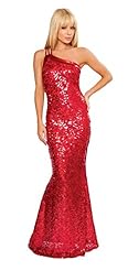 One Shoulder Sequined Backless Floor Length Club Dress/Evening Dress/Prom Dress/Party Dress/Wedding Dress 