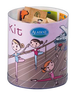 Aladine Dance Themed Rubber Stamps, Set of 15 Plus 1 Ink Pad