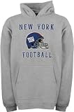 New York Giants Youth Grey Helmet Logo Applique Hooded Sweatshirt